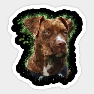 American PitBull Terrier dog watercolor Sticker